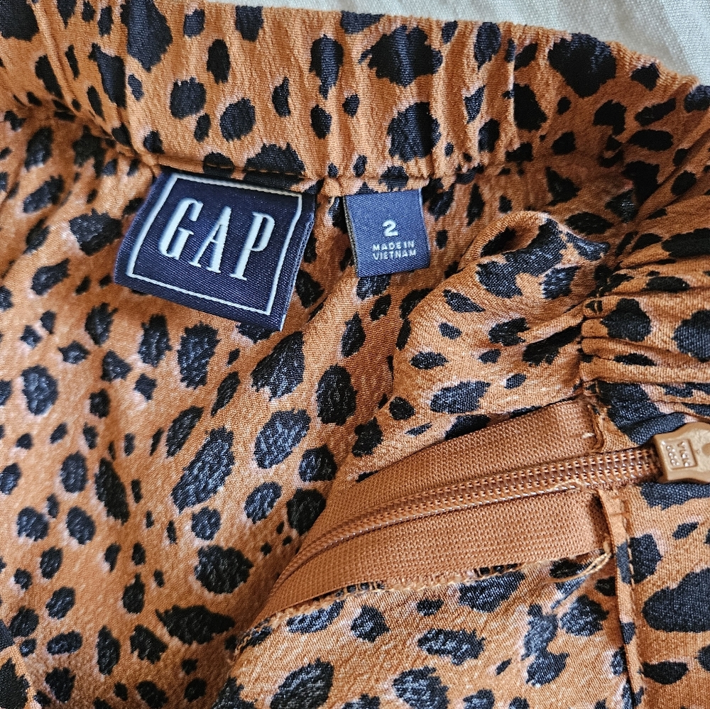 Gap Leopard Print Asymmetrical Hem Midi Skirt - image 5